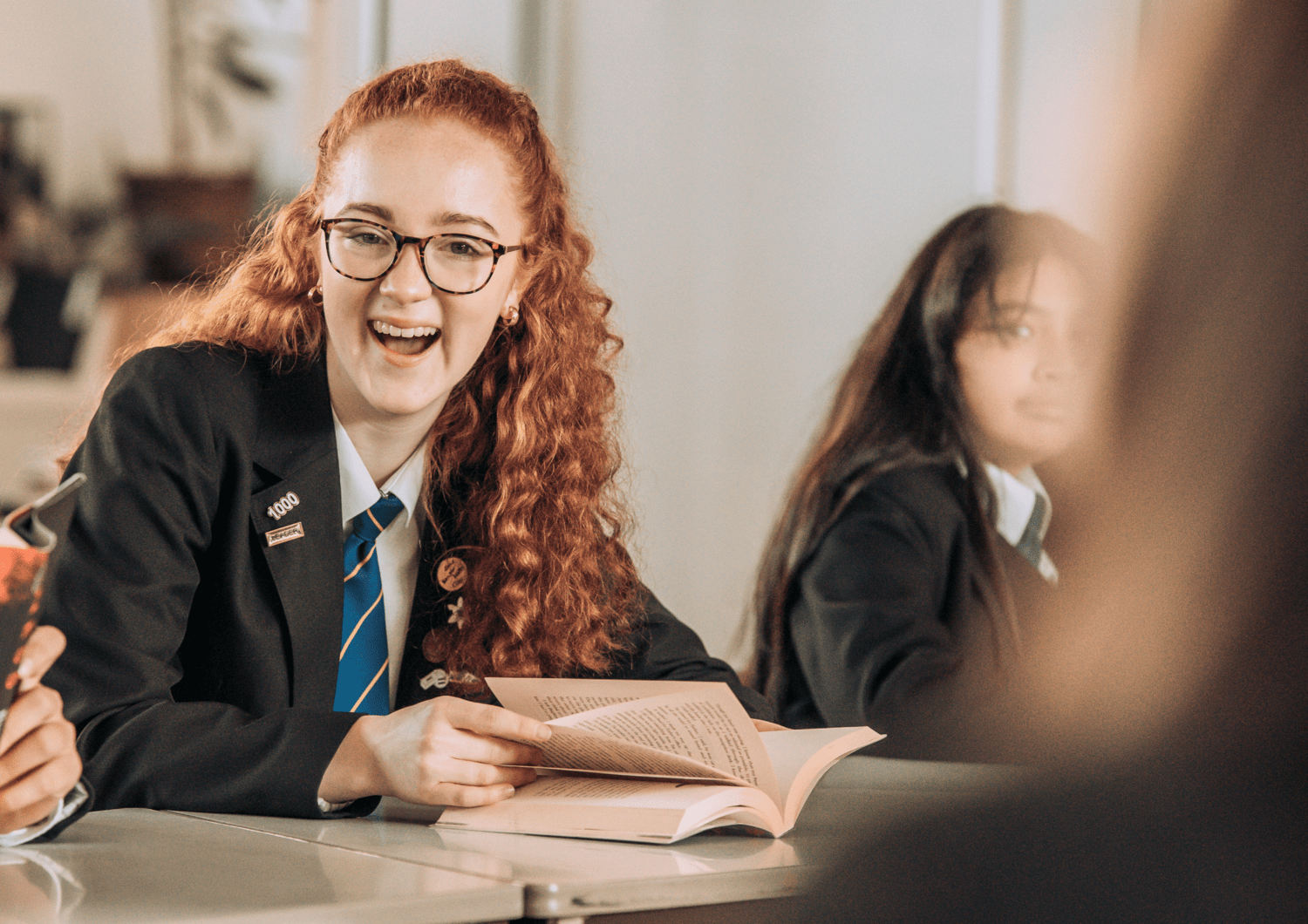 A picture of a smiling student