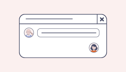 A chat window with someone receiving online support